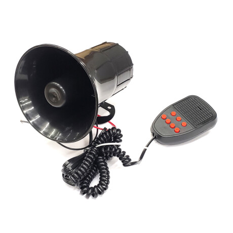 BOCINA SIRENA - 12V 30A 50W 7 TONOS CON MICROFONO - BOCINA SIRENA - 12V 30A 50W 7 TONOS CON MICROFONO -