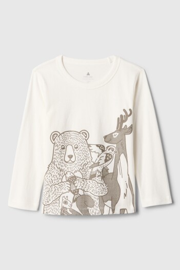 Remera Gráfico Manga Larga Toddler Niño New Off White