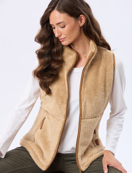 CHALECO SHERPA SUAVE Tostado