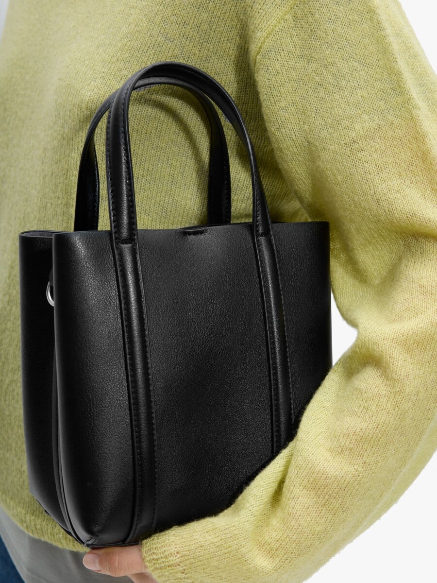 Bolso Tote Con Bandolera S negro