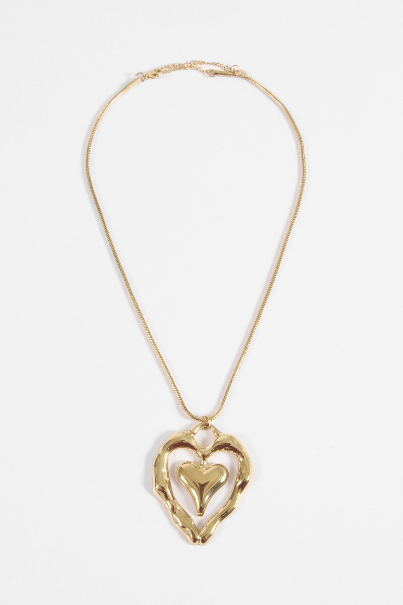 Collar acero dije cora dorado