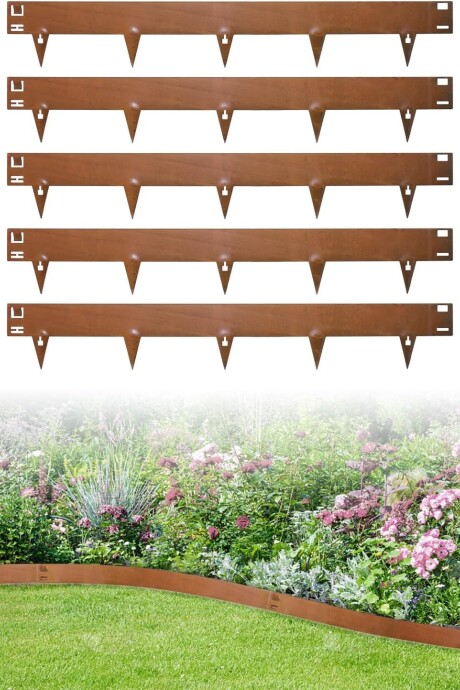 Fleje Borde De Acero Corten Flexible Para Jardín 5 Unid 3mm Fleje Borde De Acero Corten Flexible Para Jardín 5 Unid 3mm