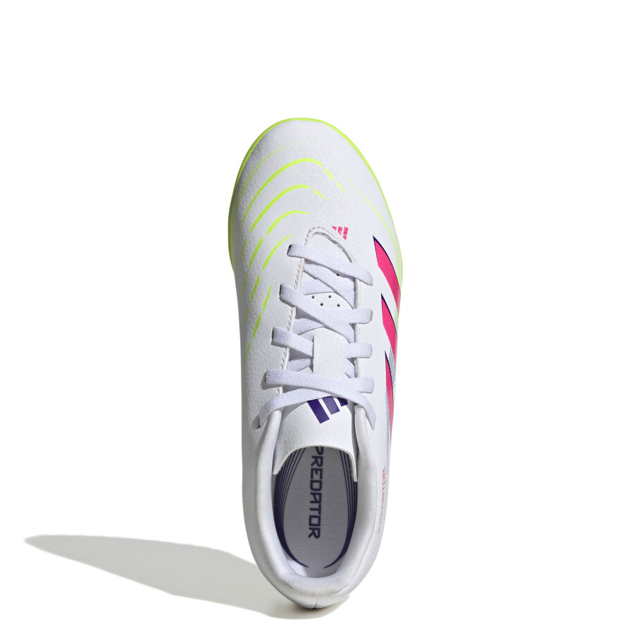 Championes de Niños Adidas Futbol 5 Predator Club Blanco - Rosado - Amarillo Lima