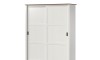 Ropero 2 puertas corredizas 2 cajones - Madera maciza Blanco