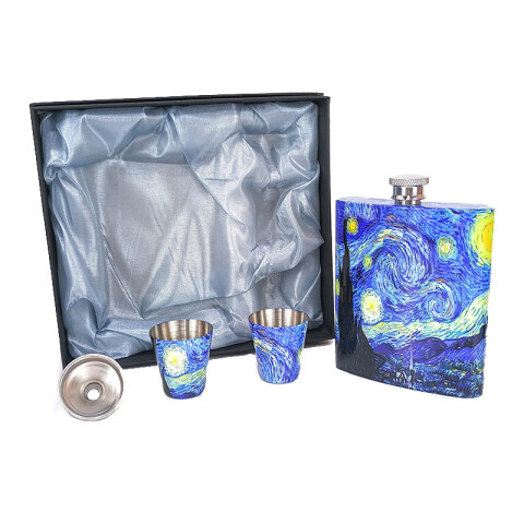 Petaca c/vasos shot y embudo en cajita para regalo Petaca C/vasos Shot Y Embudo En Cajita Para Regalo