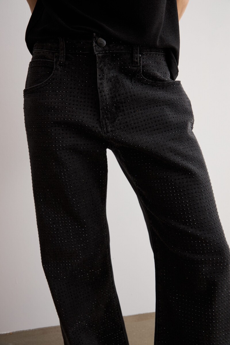 Jean wide leg Jade brillos negro