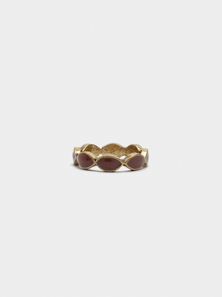 Anillo Con Esmalte marron