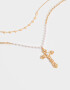 Collares Cortos Con cruz Collar Corto Con Cruz - Dorado