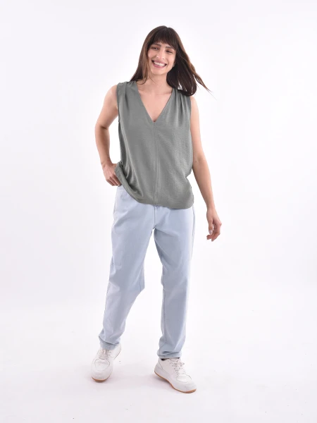 BLUSA BERTA VERDE GRISACEO