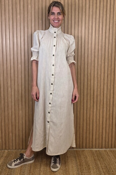 Vestido Maldivas Lino Beige Melange