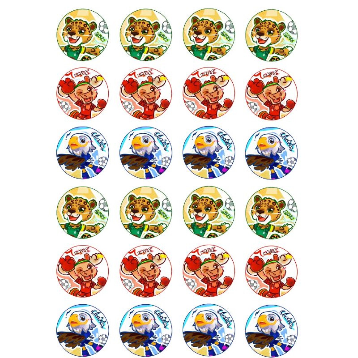 Láminas Mundial - Mascotas Fondo x24 