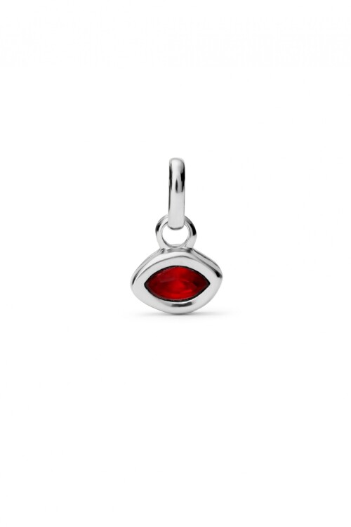 CHARM BAÑADO EN PLATA DE LEY CON CRISTAL ROJO Charm