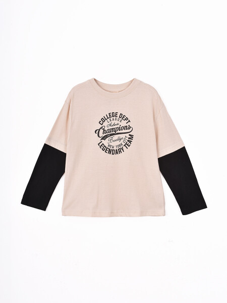 REMERA NATO PRINT BEIGE