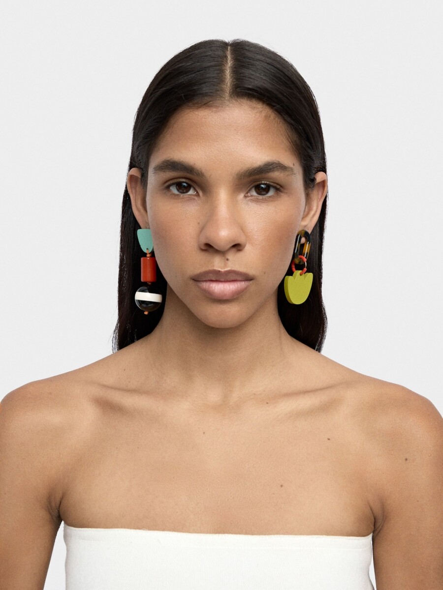 Pendientes Largos Asimétricos multicolor