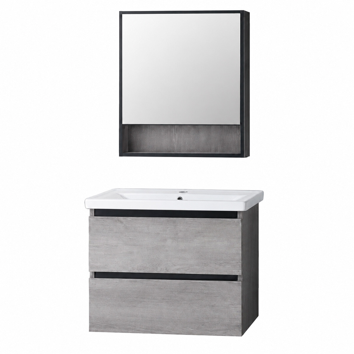 Conjunto Mueble De Baño Suspendido Modelo 2023-60-5 / Mueble + Bacha + Botiquin Con Espejo 