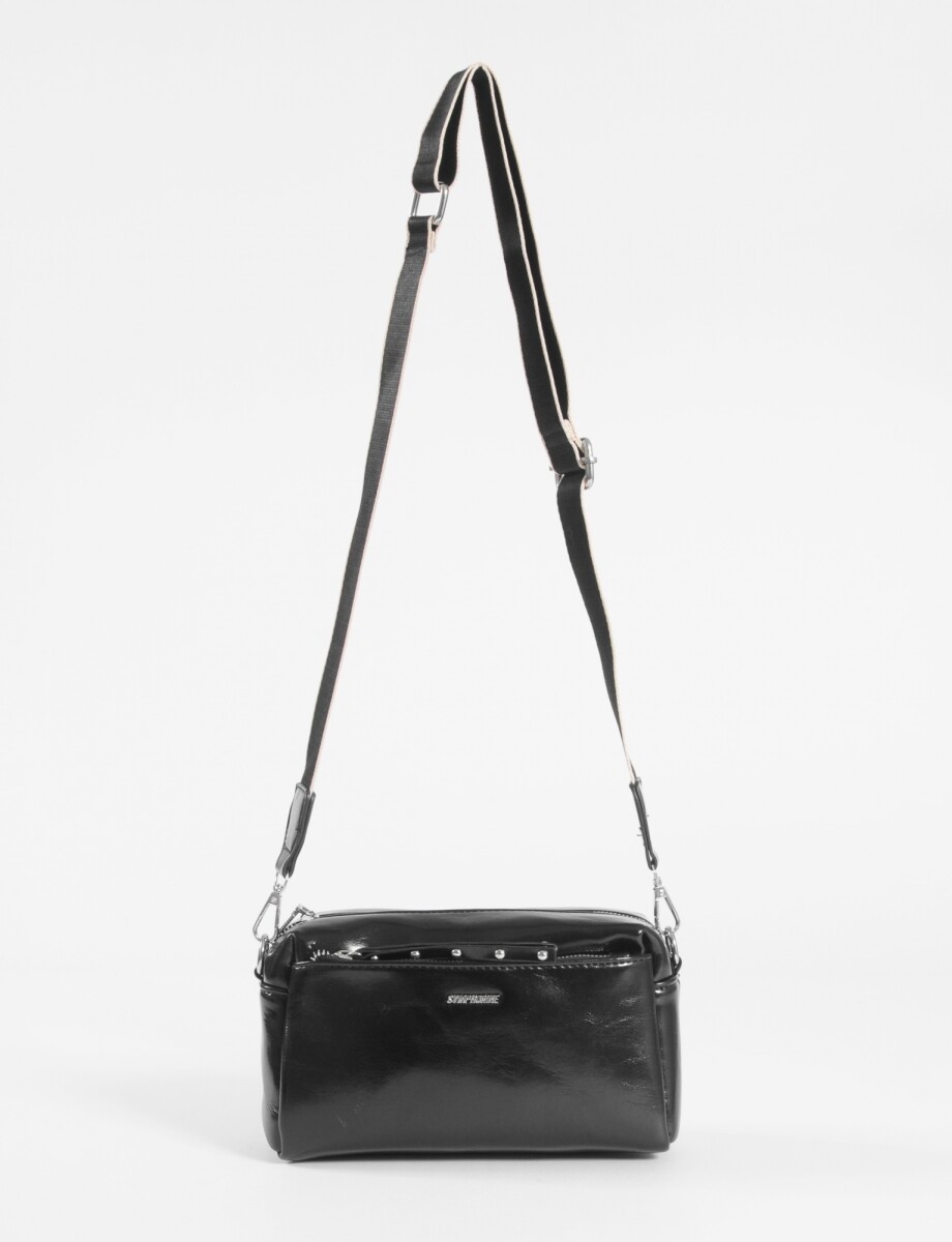 Bandolera basic con cierres - negro 
