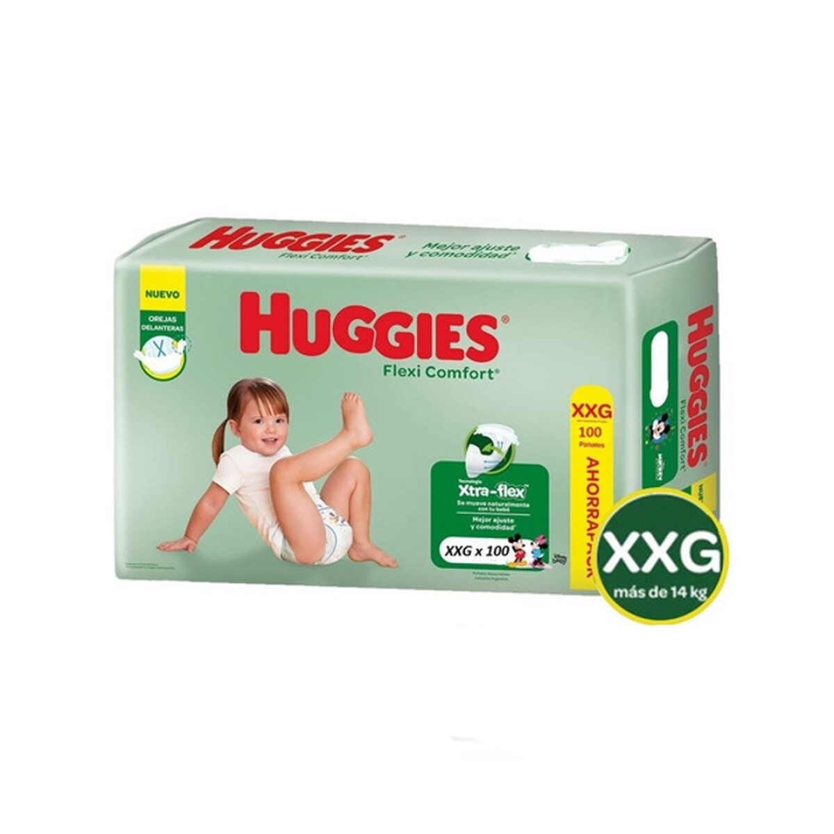 Pack Pañales Huggies Flexi Confort Xxg X100 - 001 