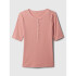 V-SS RIB HENLEY PINK ROSETTE 16-1518