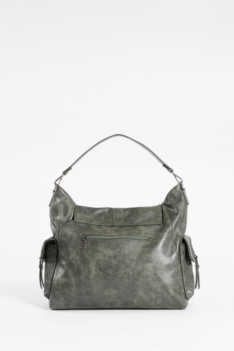 Cartera hobo con tapa verde