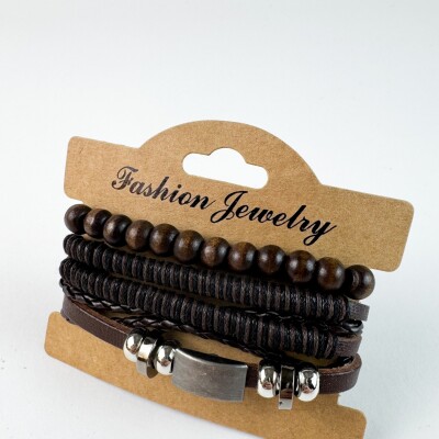 Pulsera en Cuero Pack x 3 Classic
