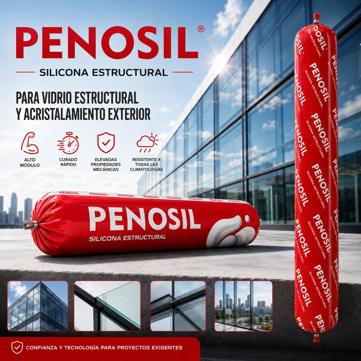 SALCHICHA SILICONA ESTRUCTURAL SG-71 600ML PENOSIL Salchicha Silicona Estructural Sg-71 600ml Penosil