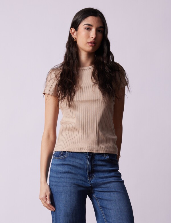 Remera Ribs BEIGE