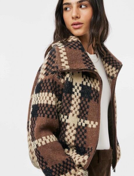 CAMPERA CON CUELLO - MARRÓN MARRÓN