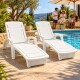 Reposera para piscina con posiciones BLANCO