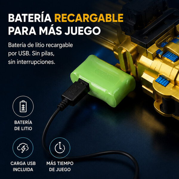 Ametralladora Automática Hidrogel + Trípode Recargable Color Amarillo
