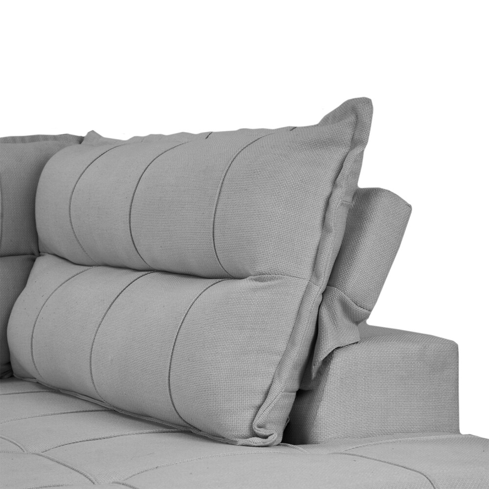 Sillón 5 Cuerpos con Chaise Retráctil y Reclinable - Cesky Gris Derecho