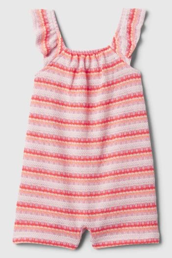 Enterito Crochet Toddler Niña Pink Stripe
