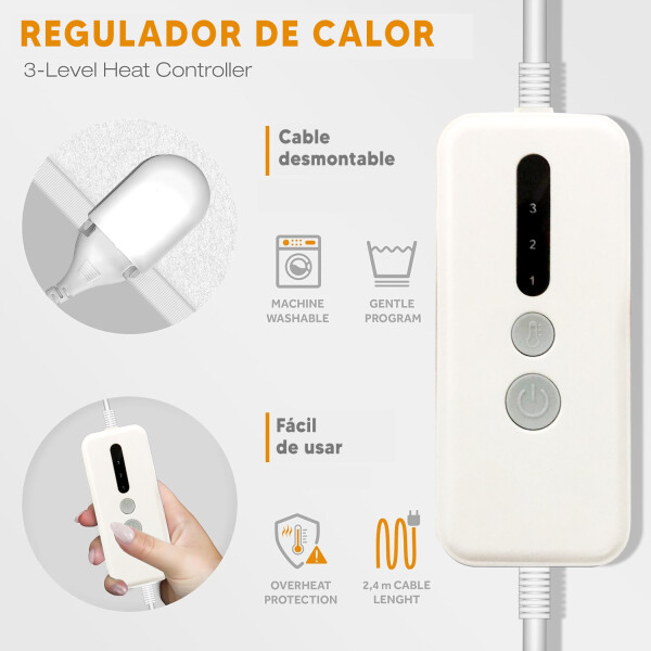 Calientacama 2 Plaza 3 Niveles Lavable CALIENTACAMA 2PZAS POWER POLIESTER