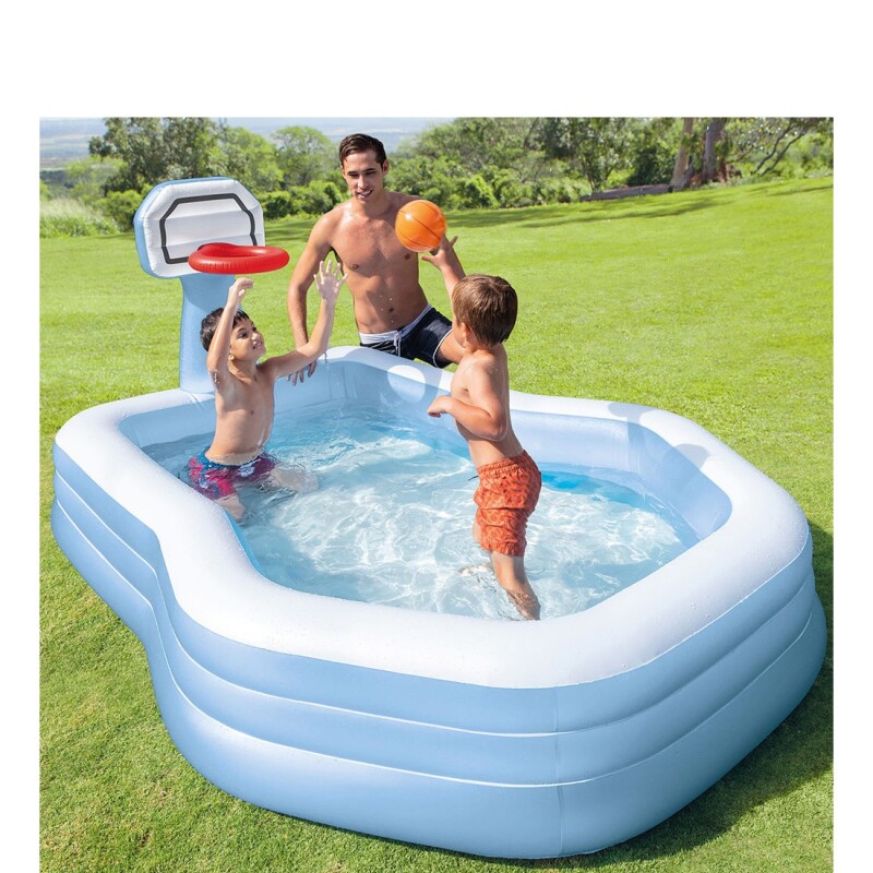 INTEX PISCINA INFLABLE INFANTIL CON TABLERO DE BASKET & PELOTA 682 LITROS Intex Piscina Inflable Infantil Con Tablero De Basket & Pelota 682 Litros