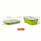 Set X4 Taper Contenedor Silicona Plegables Tapa Plastico Hermetica Verde