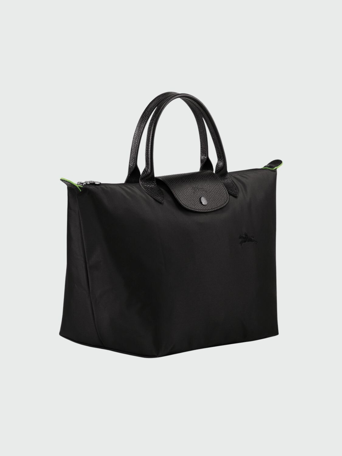 Longchamp -Cartera Longchamp plegable de nylon con cierre y asa corta, Le pliage green M 0