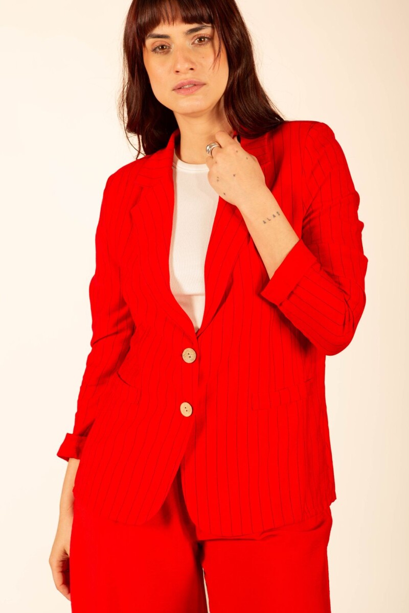 Blazer rayado - Rojo 