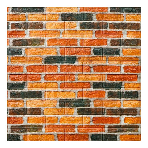 Revestimiento Pared Adhesivo Fácil Colocación Piedra X20 Un Variante Color Ladrillo