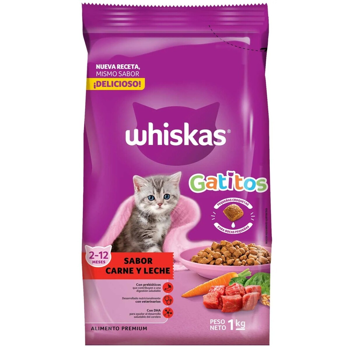 WHISKAS GATITOS CARNE & LECHE 1 KG 