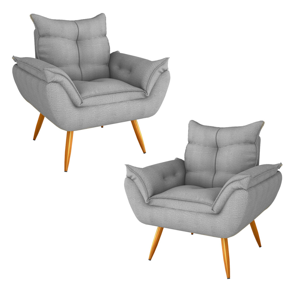 PROMO: Sillón Poltrona Turin 2 unidades Gris