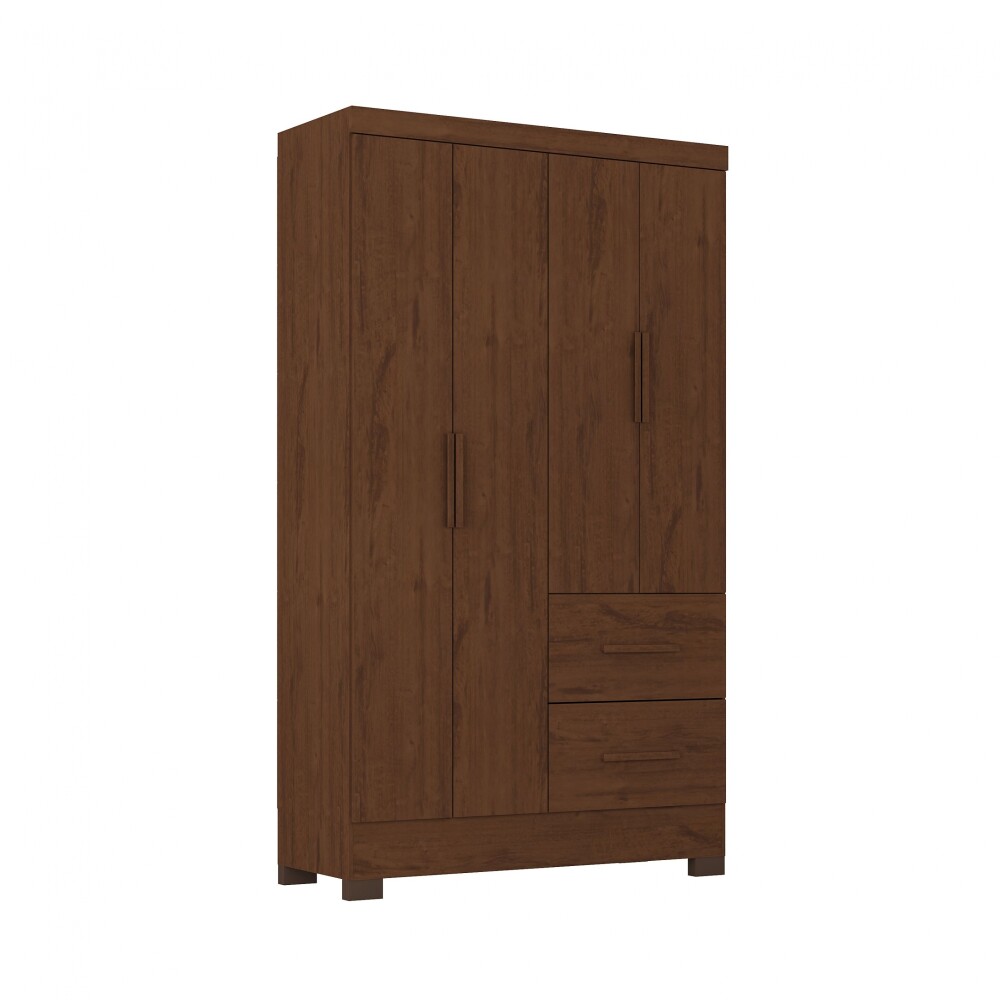 Ropero Primordial Max 4 Puertas 2 Cajones Jacaranda