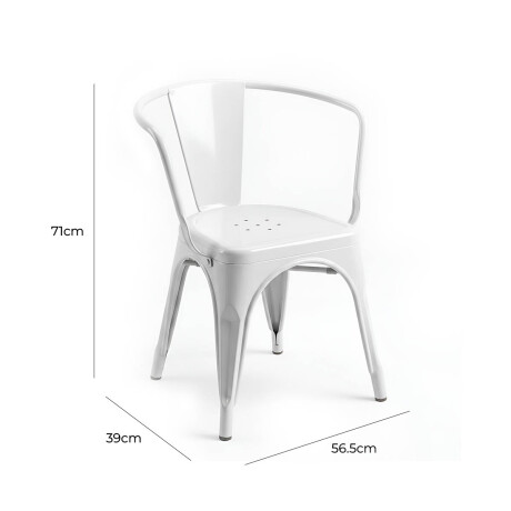 Silla Tolix Fade To Black Metálica Reposabrazo Blanco