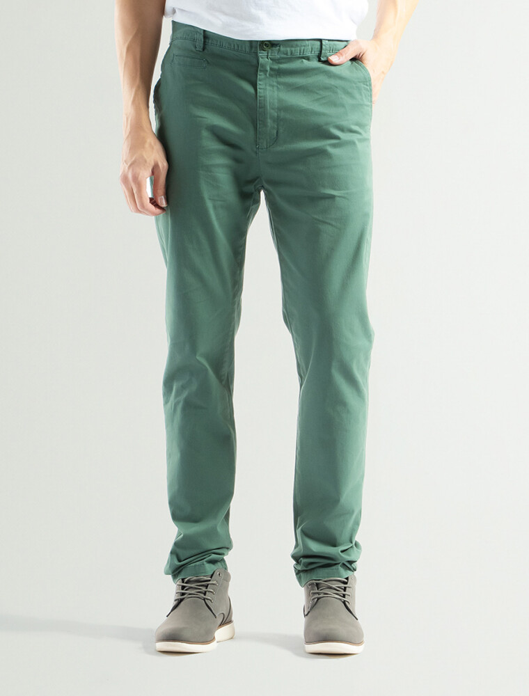 Pantalon Corte Chino de Algodon Kaki