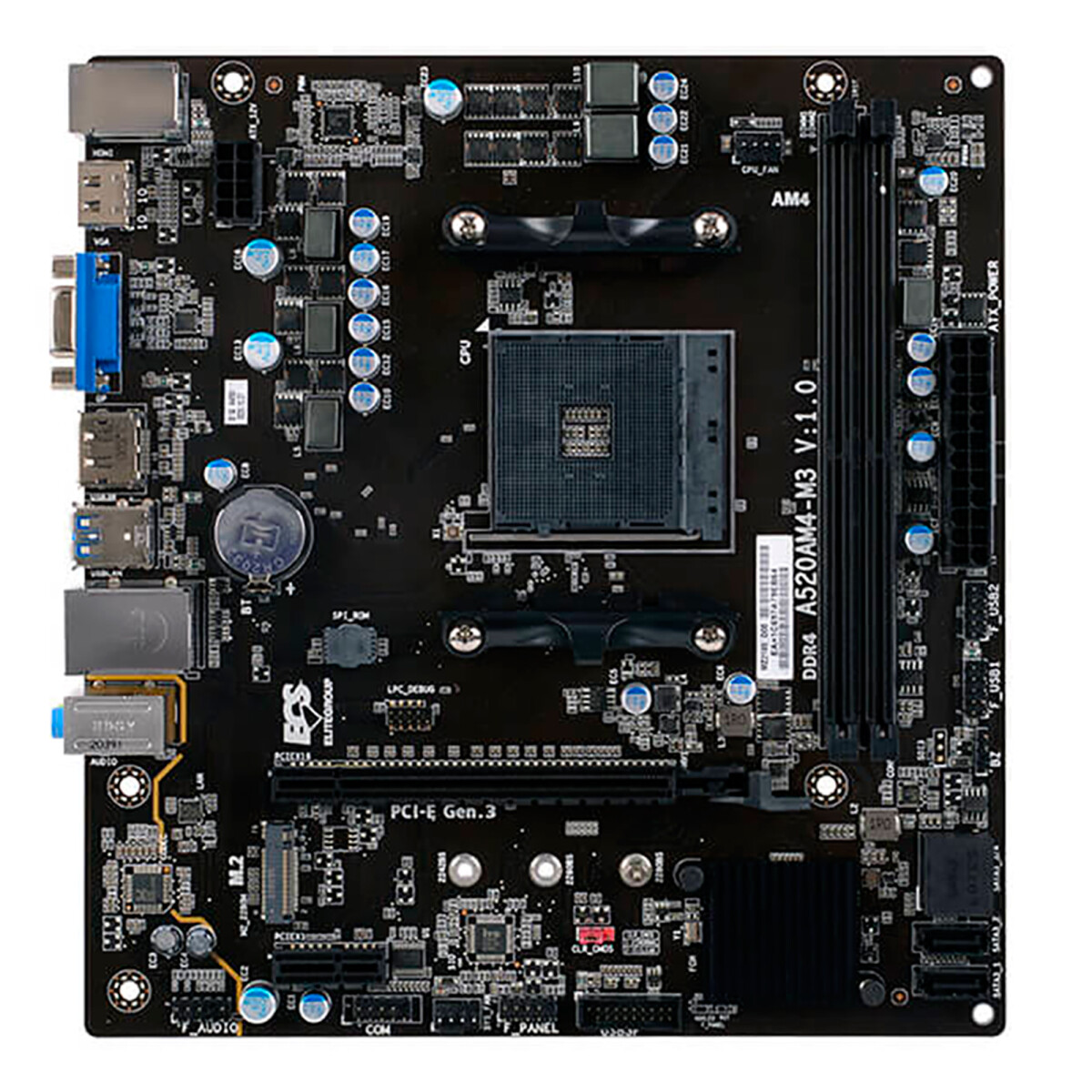 Ecs - Tarjeta Madre A520AM4-M3_M3D - Admite 3 Pantallas. Amd A520. 3200 No Ecc. Windows 10. 