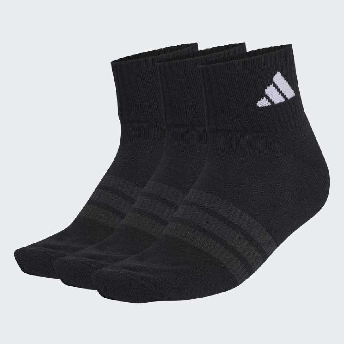 Medias Adidas Sportswear con amortiguacion, 3 Pares - Negro 
