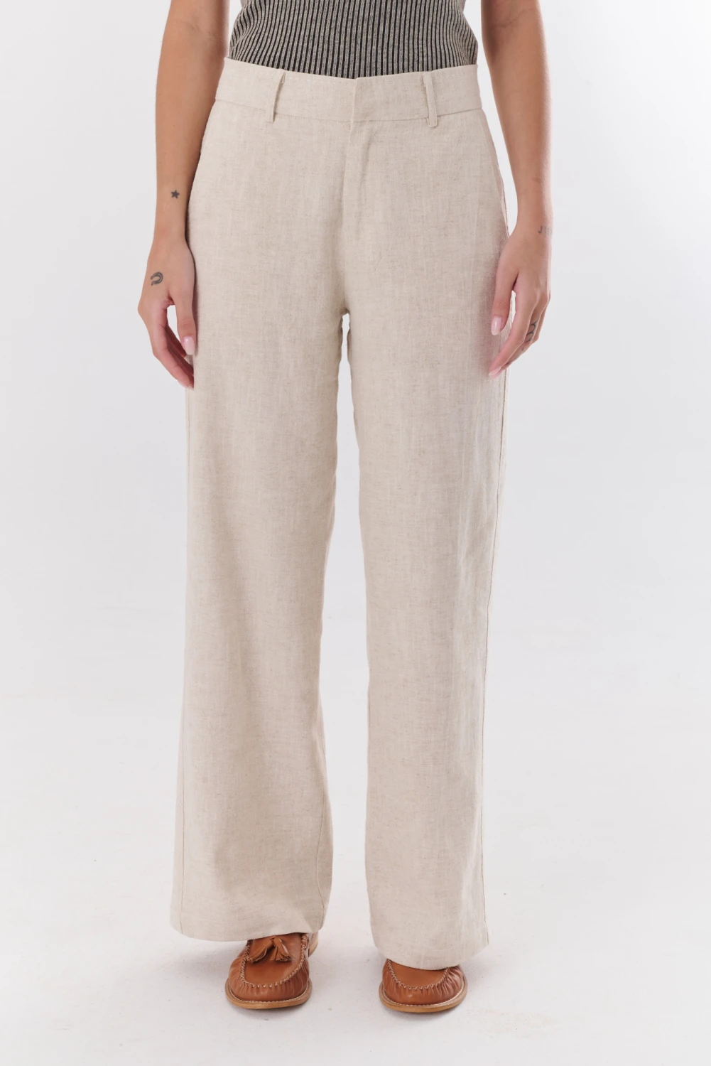 PANTALON LINO PIA beige 5