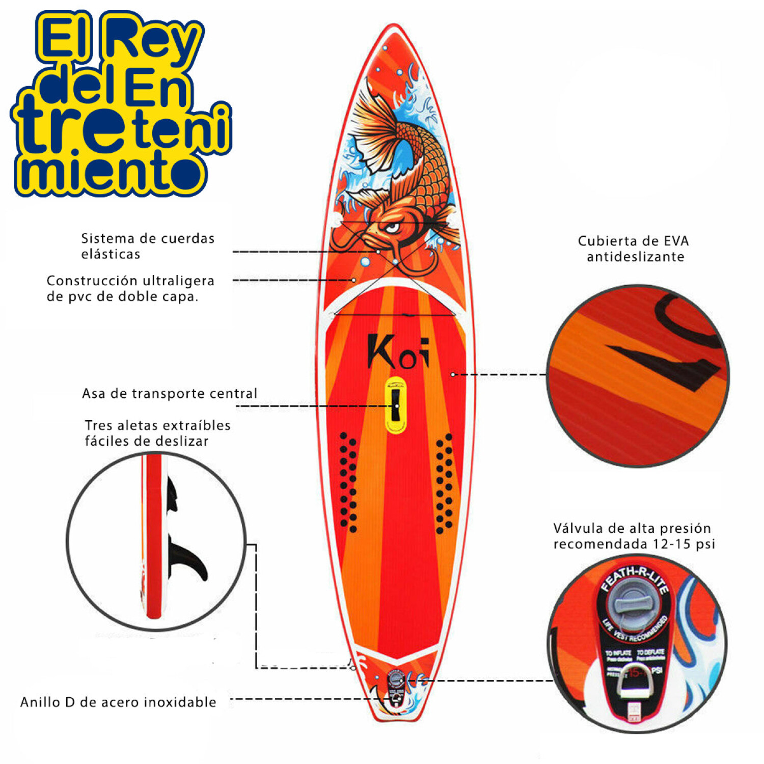 Tabla Inflable Stand Up Paddle 3.20m Surf Kayak +Remo — El Rey del  entretenimiento
