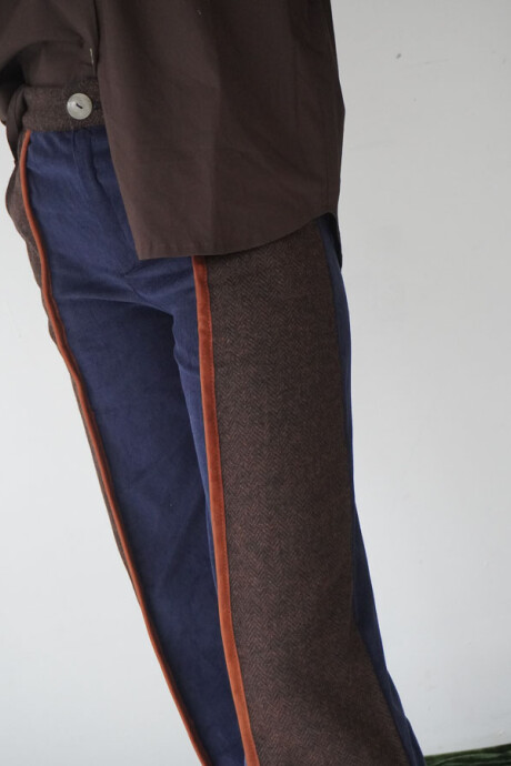 Tweed Pants Azul / Tweed Chocolate