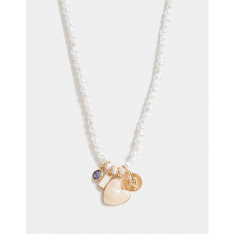 Collar Corto De Perlas Multidijes Dorado