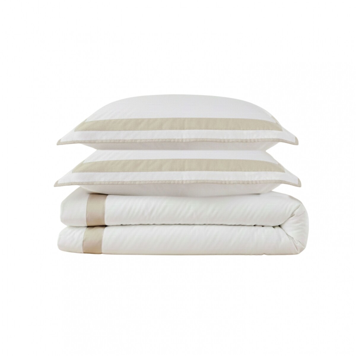 Acolchado 250x250 Finezza 400 hilos - Pilar - Blanco y Beige 