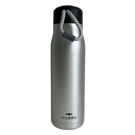 BOTELLA TERMICA D.PARED 550ML CUERDA PLATA MOBBY